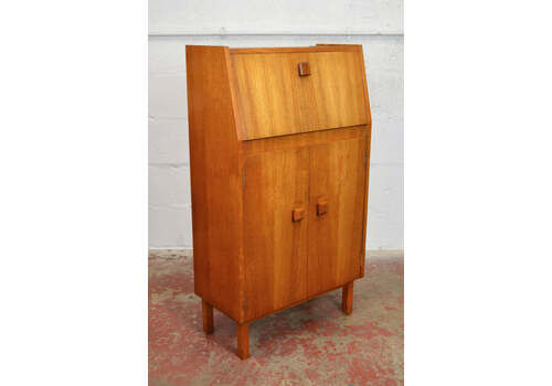 Vintage Mid Century Teak Compact Cocktail Cabinet (Thin)