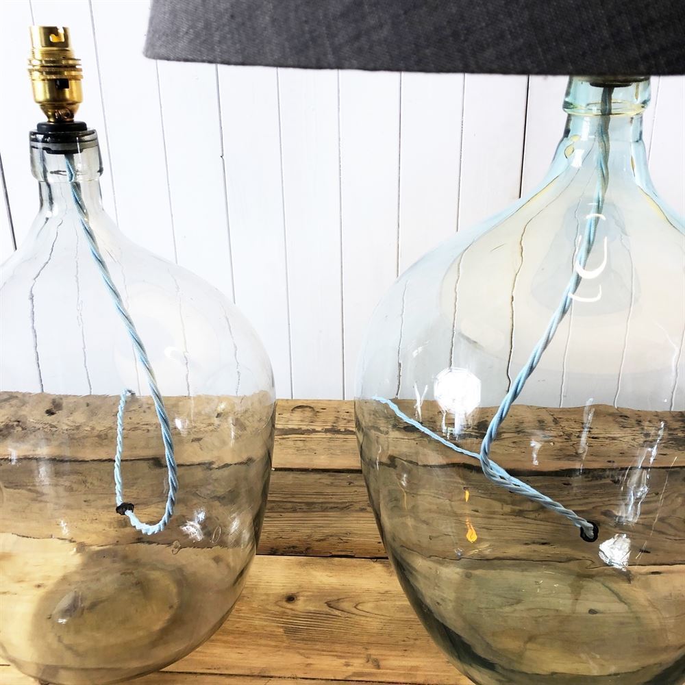 Upcycled Rounded Clear Bottle Lamps Vinterior 3 5