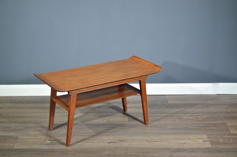 Vintage Midcentury Myer Two Tier Teak Coffee Table Side Table