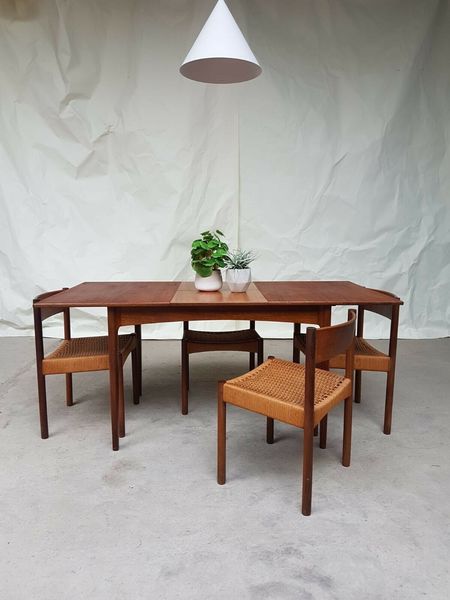 Vtg Mid Century Swedish Teak Dining Table 4 6 Seater Retro Danish Vtg Mid Century Swedish Teak Dining Table 4 6 Seater Retro Danish Scandi Design Photo 1