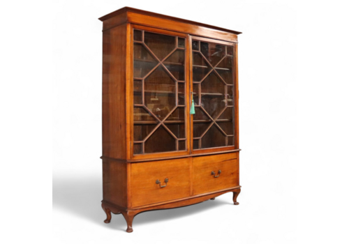 Early 20th Century Walnut Astragal Glazed Bookcase Antique Georgian Style