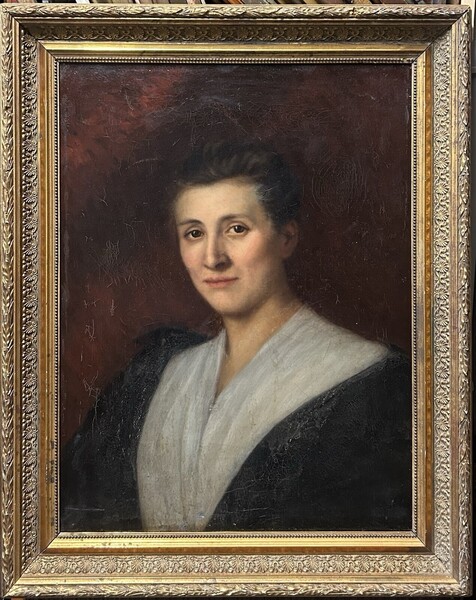 Antique 1830s–1850s Oil Painting On Canvas – Portrait Of A Woman ...