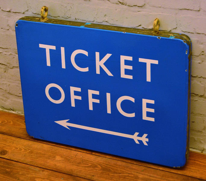 Scottish Double Sided Ticket Office British Railway Enamel Sign Rail