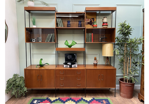 Stunning Mid Century Retro Teak Modular Shelving Unit By Vanson, Ladderax Style