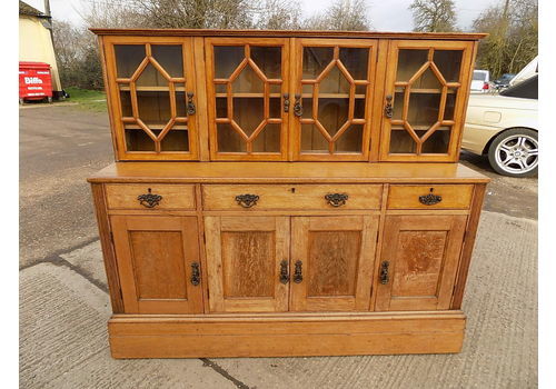 Vintage Cupboards Antique Mid Century Vintage 1930 S Oak Sideboard Glazed Doors Gallery Top Cab