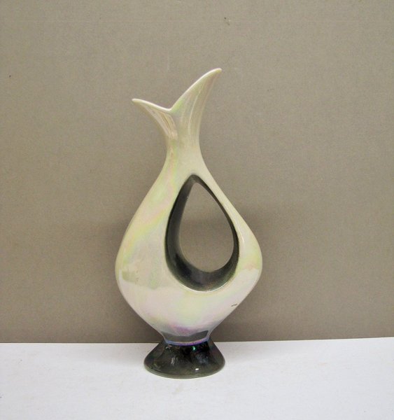 Mid Century Modern Abstract Vase, Ceramic Vase Hole In Middle, Mother