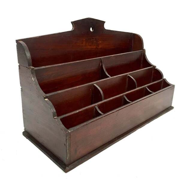 Desktop Letter Rack Antique Wooden Large Desktop Letter Rack Stationery Holder 20th Century ...