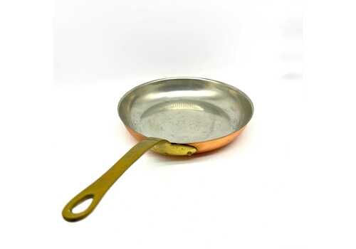 Vintage Swedish Copper Sauté Pan – Rustic Kitchen Cookware With Brass Handle