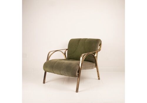 1960s Green Suede Armchair By Vittorio Gregotti