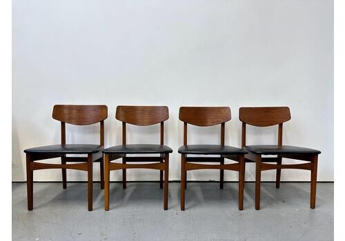 Vintage Set Of 4 1960s Danish Scandi Teak Dining Chairs. Retro Mid Century G Plan