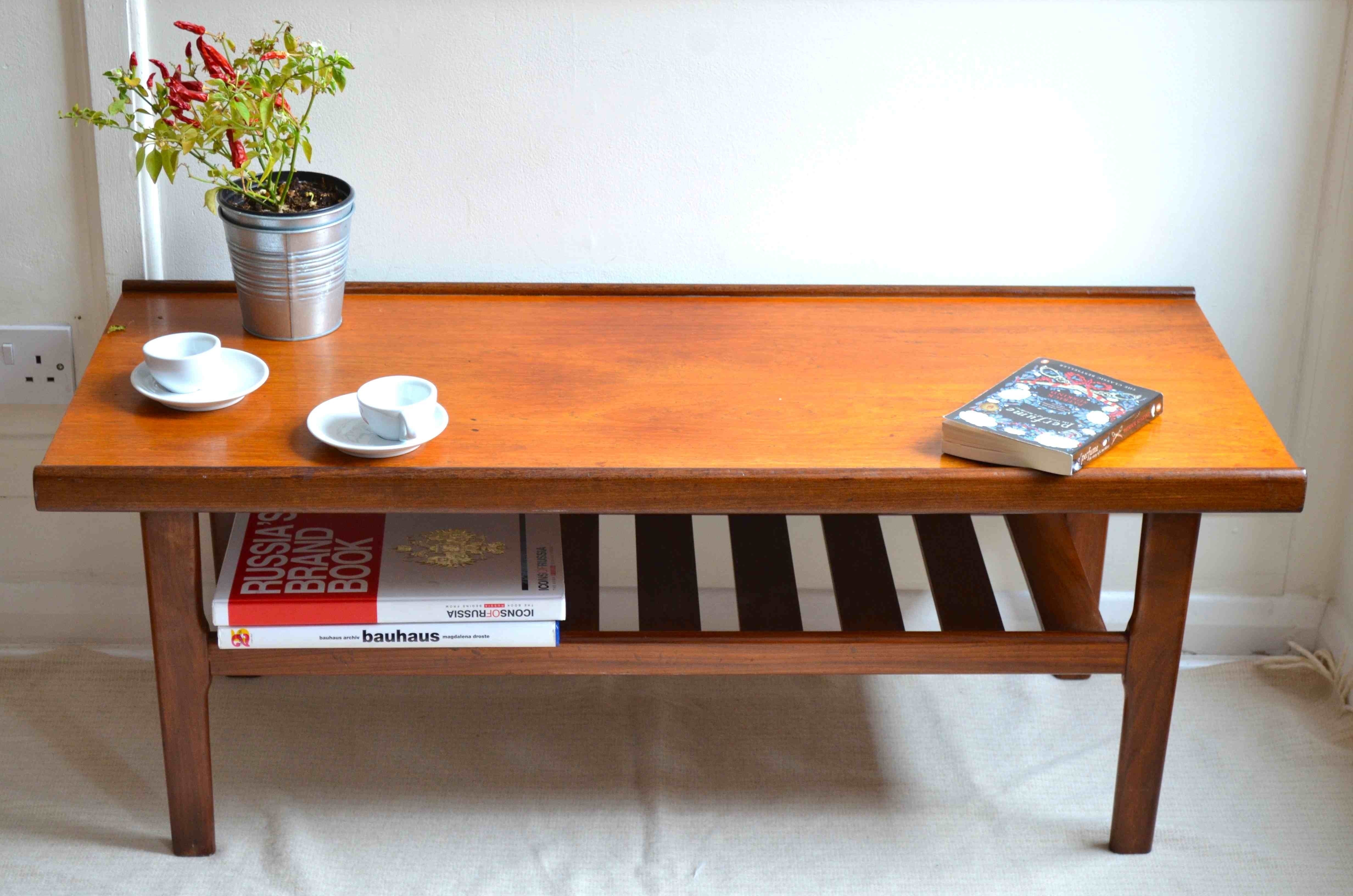 Vintage "Myer" Danish Style Teak Slatted Coffee Table. Delivery. Modern