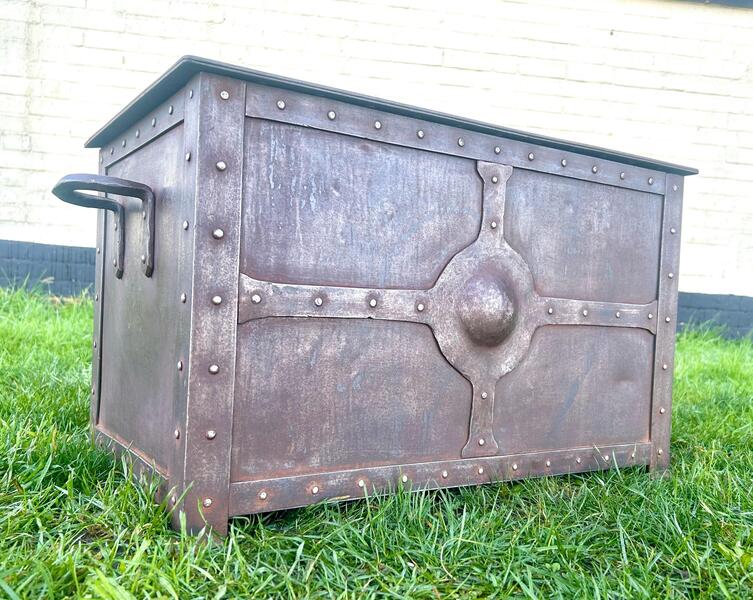 Arts And Crafts Antique Coal Scuttle Box Steel Fire Vintage Vintage ...