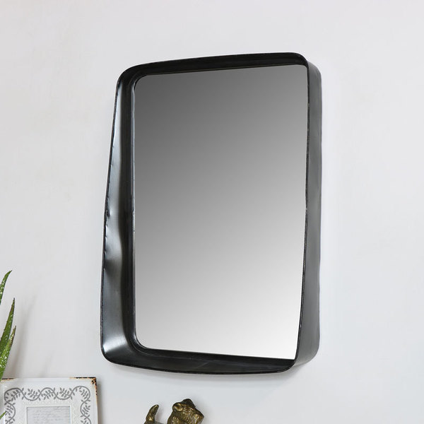 Industrial Metal Wall Mirror With Shelf Vinterior Industrial Metal Wall Mirror With Shelf