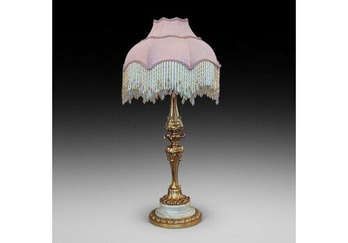Early 20thc Ormolu And Marble Table Lamp