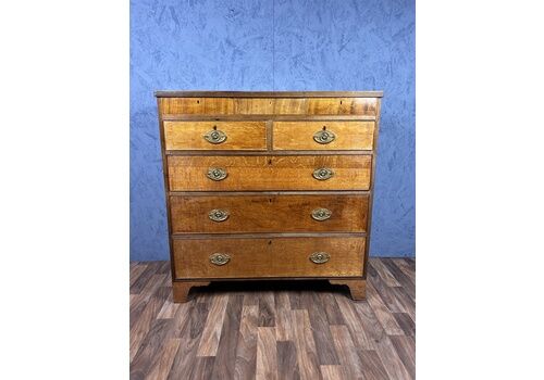 A Georgian Inlaid Oak Chest Of Drawers