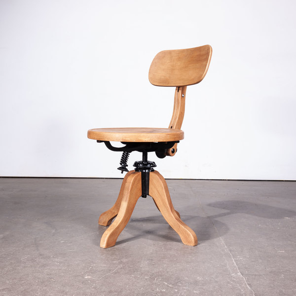 1950 S Swivelling Wood Desk Office Chair By Thonet