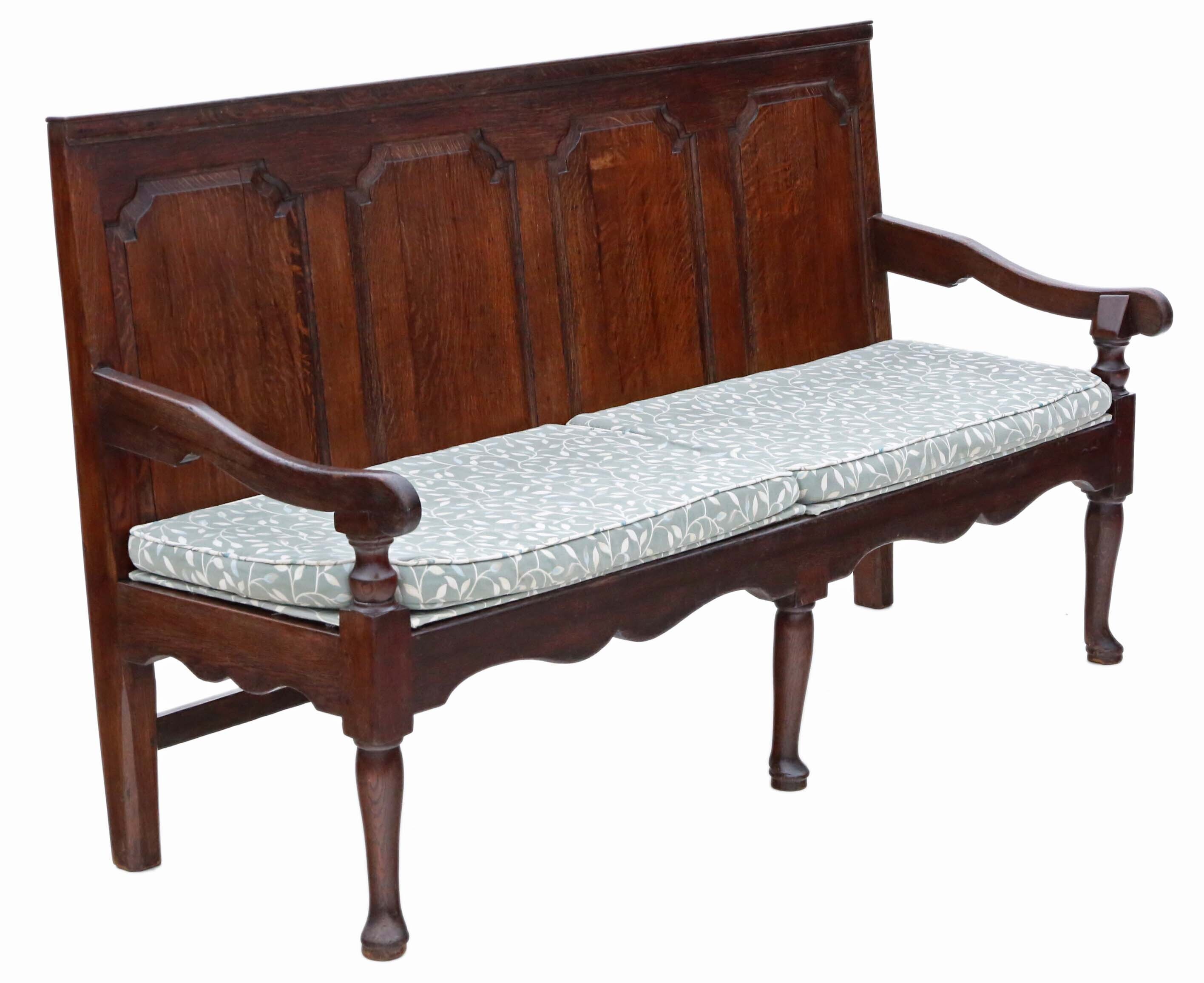 Antique C.1790 Georgian Oak Settle Bench Seat – Elegant 18th