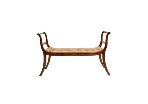 A Fine Regency Painted And Caned Window Seat, Circa 1815