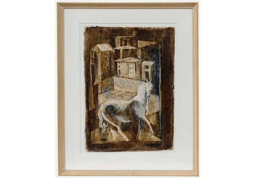 E. Assenza 1964 Acrylic, White Horse