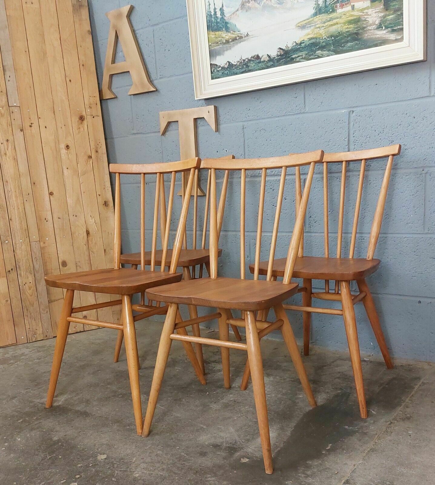 Ercol 391 Stickback Chairs ~ Set Of 4