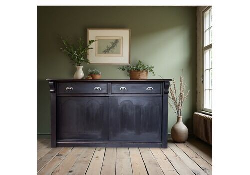 Antique Victorian Painted Solid Pine Sideboard Dresser Base Sliding Door Cupboard