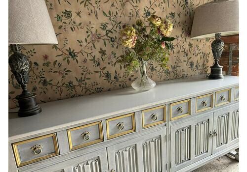 Grey Painted Sideboard, 1900s, Antique