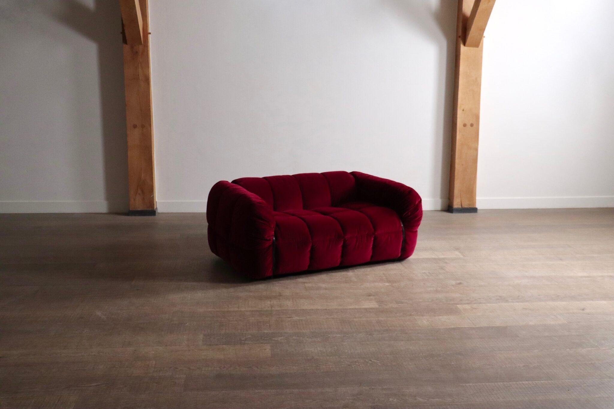 Cini Boeri For Arflex Strips Sofa In Velvet, Italy 1968