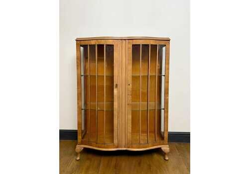 Vintage Serpentine Display Cabinet | Curved Glass Shelves, Drinks Cabinet Commission
