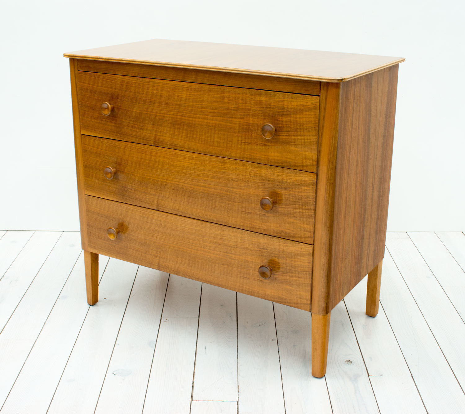 1950s Gordon Russell Walnut And Beech Utility Chest Of Drawers