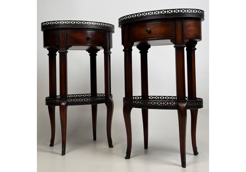 Antique 20th Century Pair Of Mahogany Bedside Cabinets ( Af 5348 )