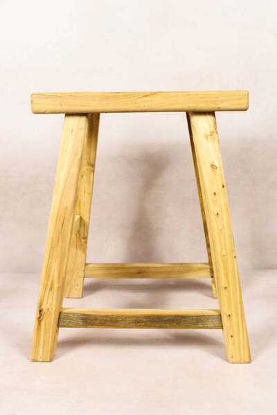 Vintage Rustic Stool Elm Wood 211 | Vinterior