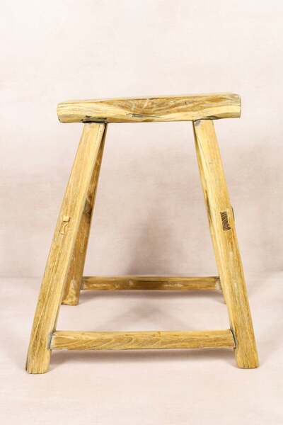 Vintage Rustic Stool Elm Wood 190 | Vinterior