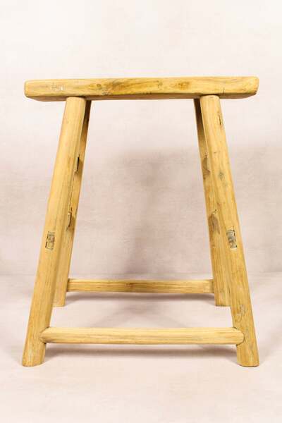 Vintage Rustic Stool Elm Wood 191 | Vinterior