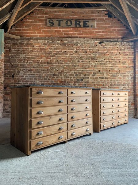 Victorian Engineers Industrial Pine Chest Of Drawers Zinc Top