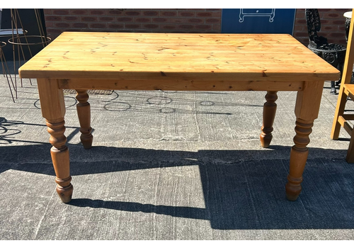 Vintage Waxed Pine French Style Farmhouse Dining Table 150cm X 91cm