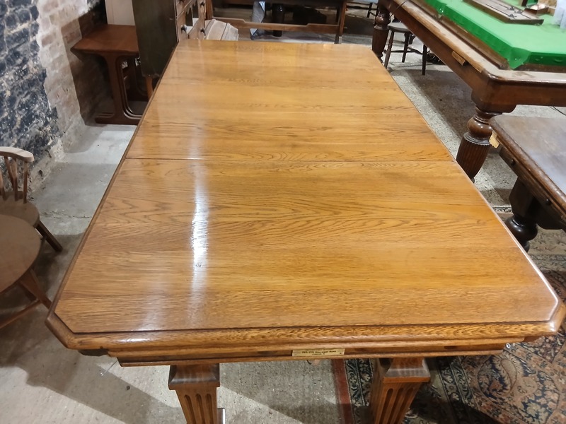 5ft Antique Snooker Dining Table. Oak. Jelks | Vinterior