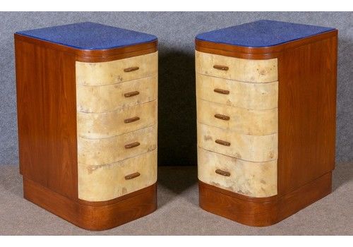 Pair Art Deco Bedside Chests
