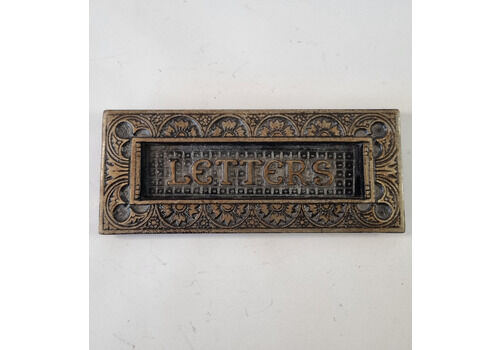 A.Kenrick Antique Victorian Cast Iron Letter Box Plate C.1890 Ornate 'Letters'