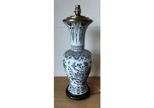 Chinese Oriental Vintage Hand Painted Lamp Hand Painted Blue & White Lamp