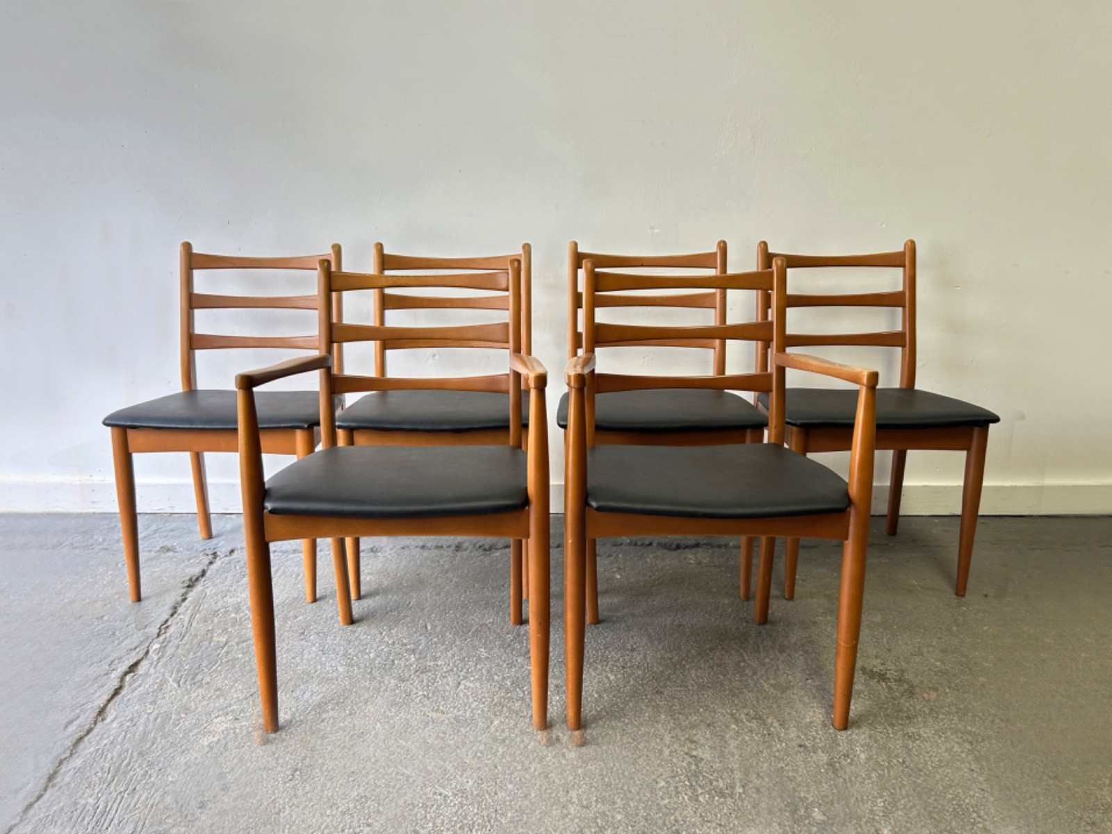 1960/70s Mid Century Set Of 6 Dining Chairs By Schreiber Furniture