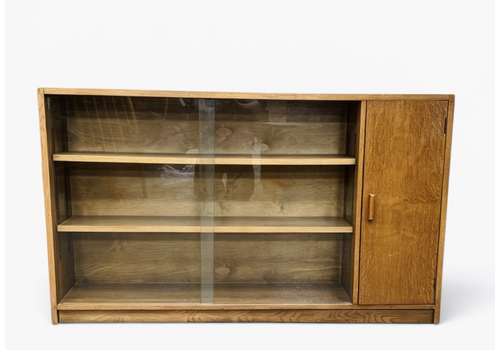 Antique Art Deco Solid Oak Phoenix Gallery Bookcase Cabinet C1930s Super Quality