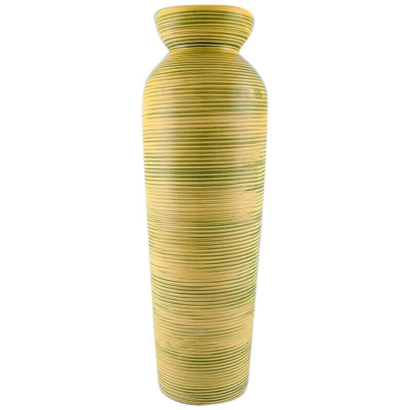 Gefle Bo Fajans Floor Vase In Modern Design Yellow Glazed