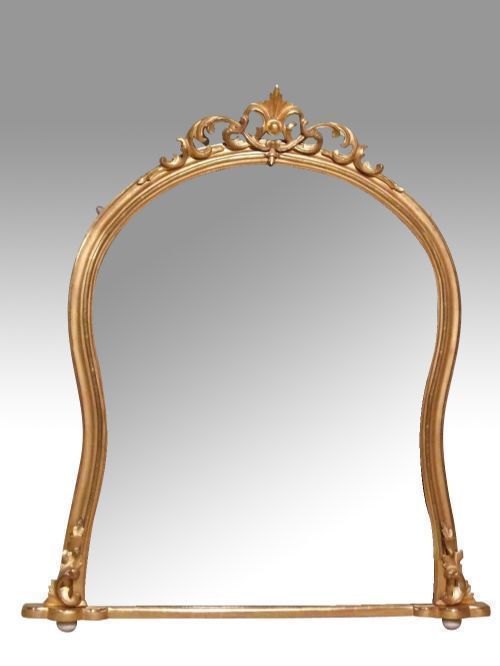 Large Antique Gilt Overmantel Wall Mirror