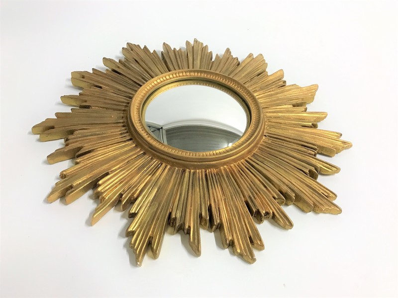 Vintage Golden Sunburst Mirror 1960s Vinterior Vintage Golden Sunburst Mirror 1960s