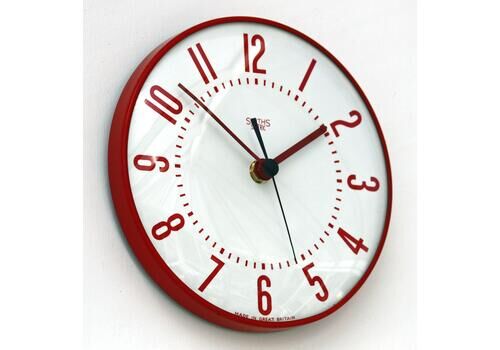 Vintage Smiths Wall Clock   18cm Red Retro Mid Century Clock Gift Kitchen Clock Off The Wall Clocks