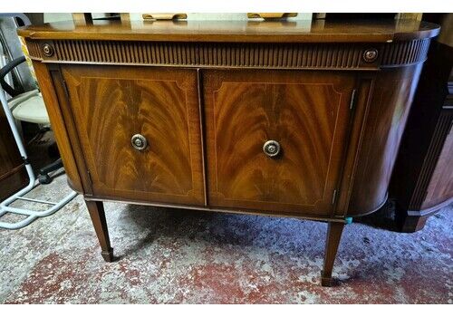Vintage Art Deco Style Flame Mahogany Double Door Sideboard