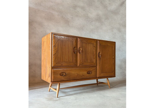 Vintage Ercol 467 Blonde Elm Windsor Sideboard 1960s