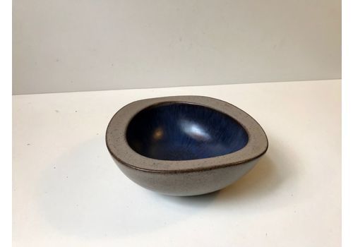 Danish Ceramic Blue Glazed Dish By Helge østerberg, 1960s