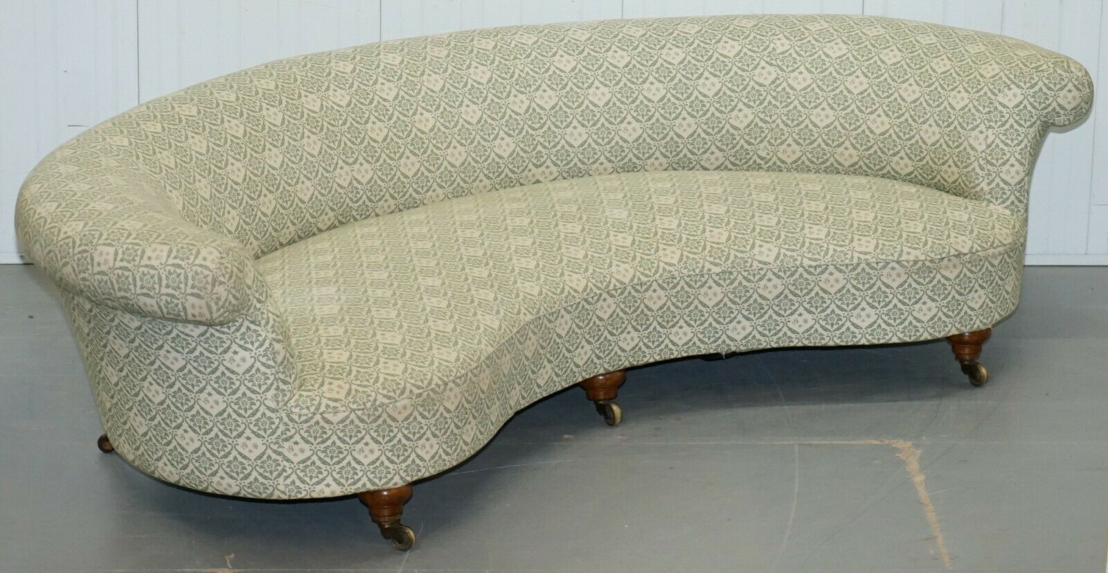 Howard Sons Victorian Walnut Crescent Half Moon Framed Sofa