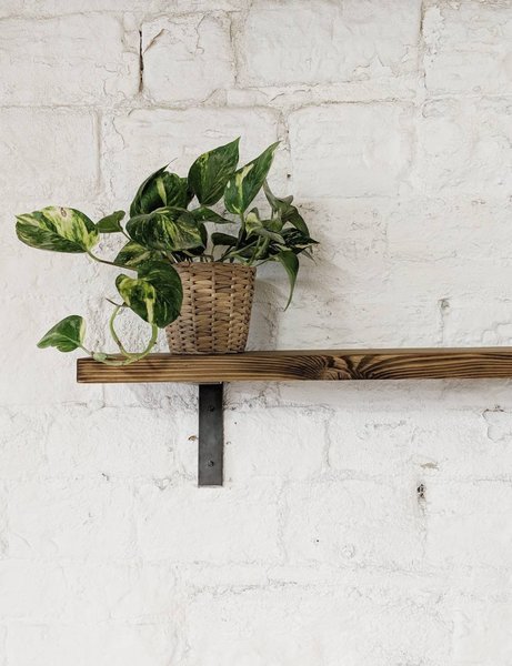 Reclaimed Wood Shelf Lups In Medium Oak Finish Rustic Shelving